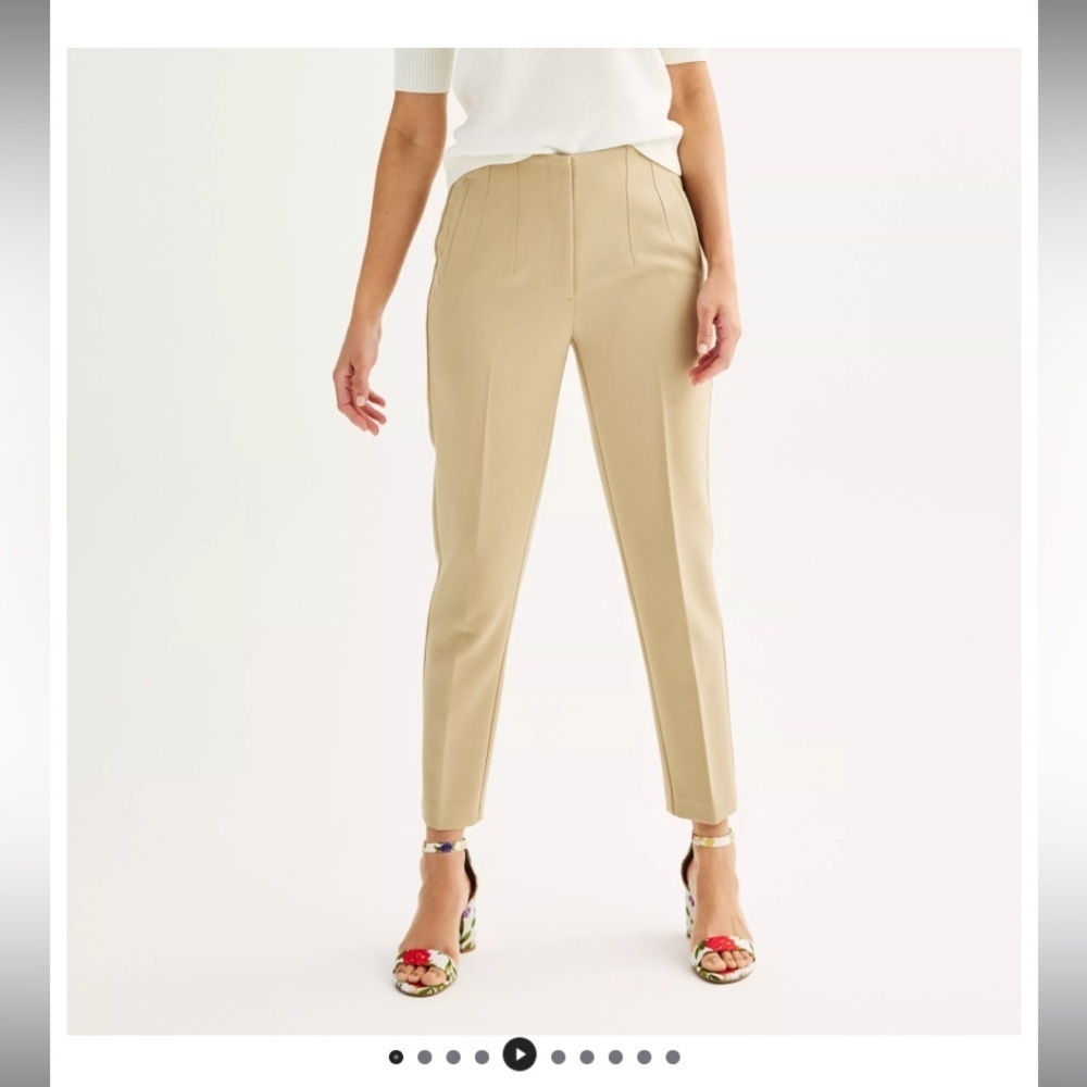 Nine West Women’s (8) Short khaki High Rise tampered pants